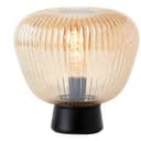 Tischleuchte Junis 3 Braun, 40W, 24,5 x 25 cm, Glas Glaslampenschirm