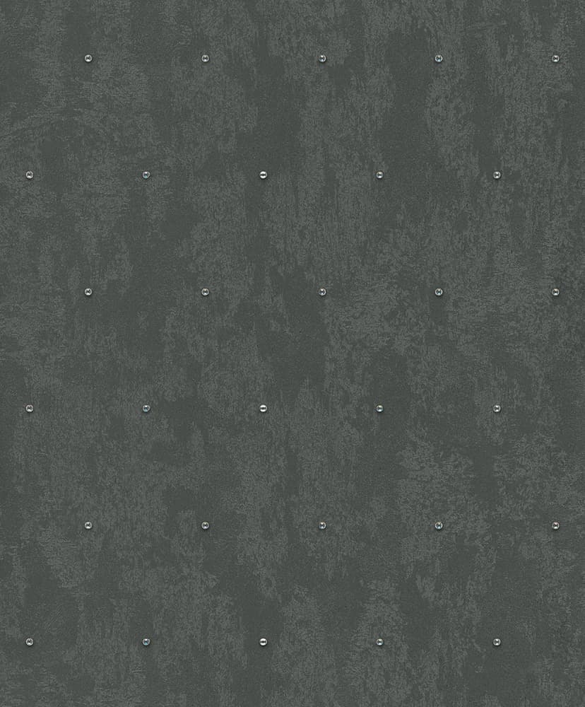 Icke-vävd tapet betonglook, strass metall look modern glansig i svart