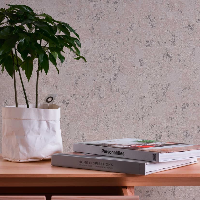 Tapet med metallisk effekt grå beige silver - modern texturerad tapet