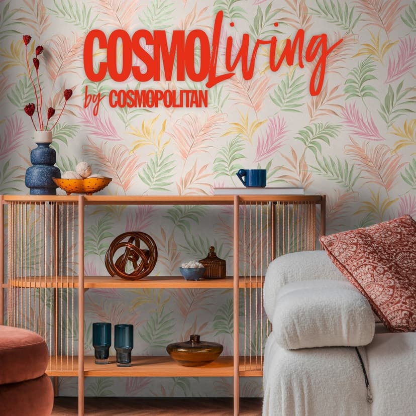 COSMOPOLITAN tapet med färgglada blad - blommig Icke-vävd tapet kök sovrum