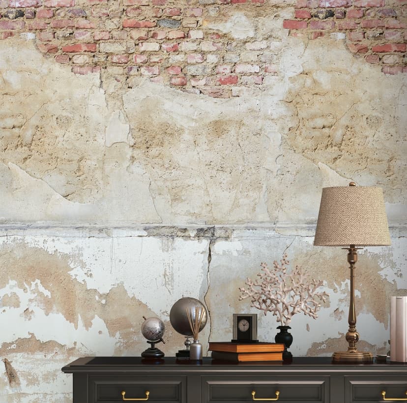 Fototapet i sten beige grå - non-woven tapet Industrial Livingwalls - matt och slät