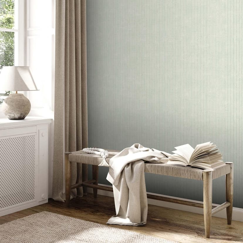Randig tapet gräddgrön - non-woven tapet konst A.S. Création - matt och lätt strukturerad