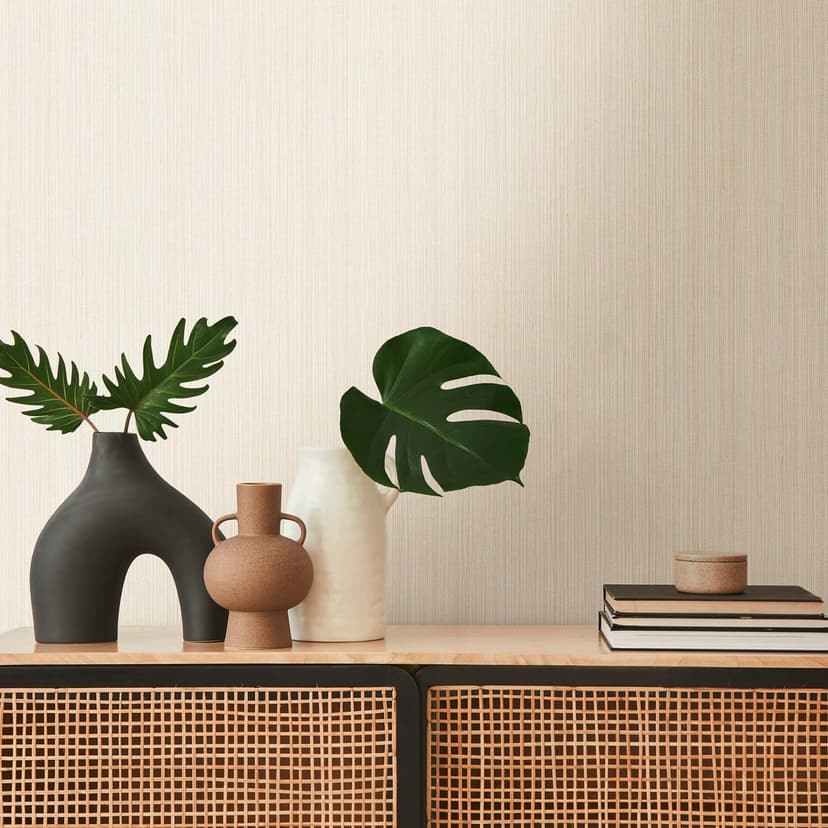 Beige grädde monokrom non-woven tapet modern för vardagsrum, sovrum
