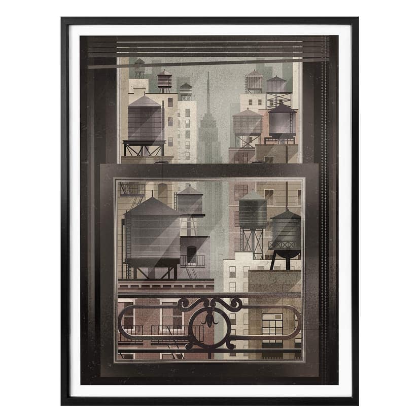 Poster Brown - NYC vattentorn