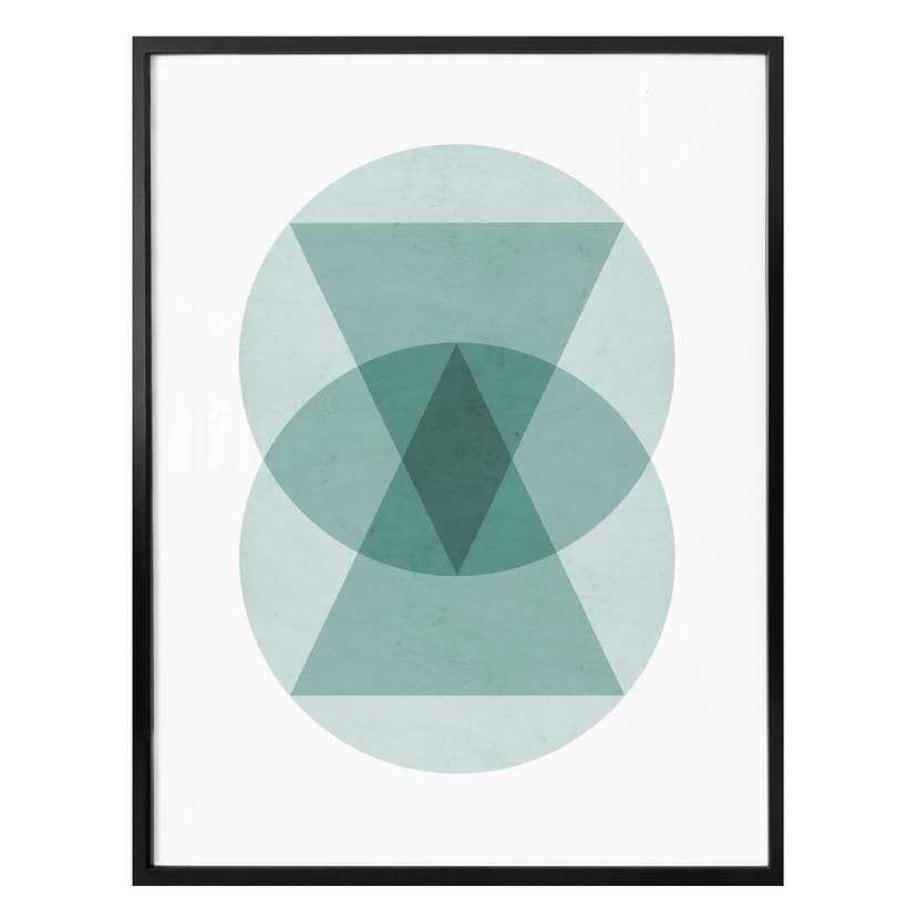 Poster Nouveauprints - Cirklar & trianglar aqua