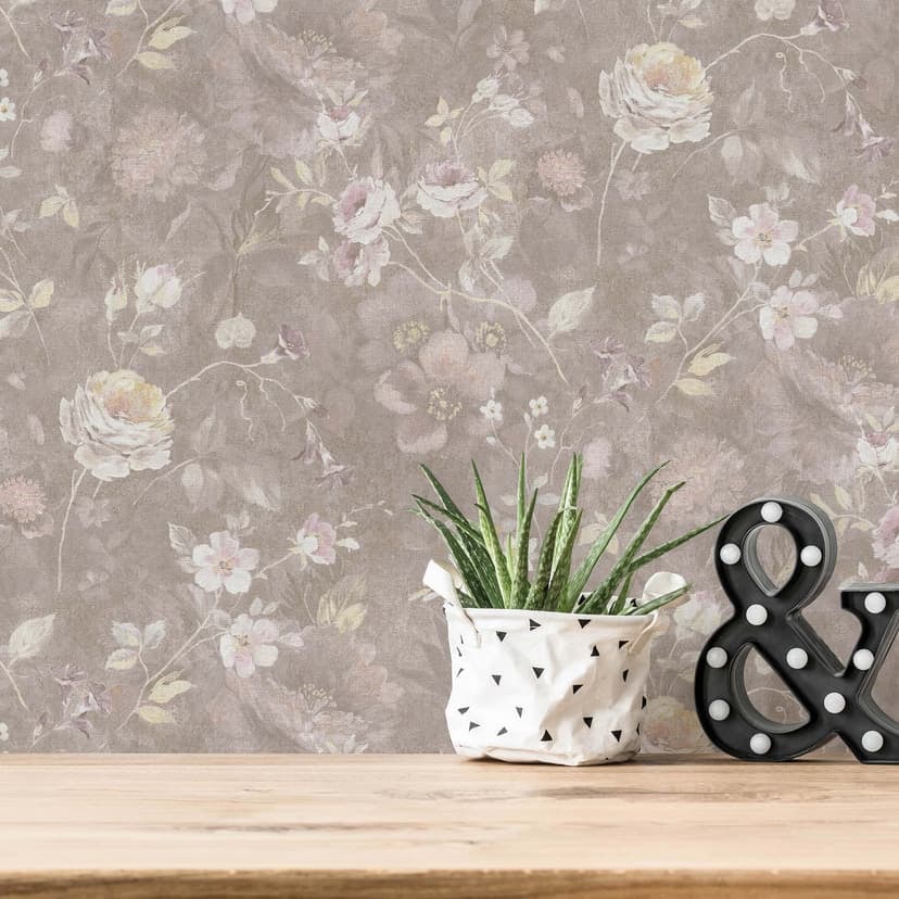 Romantisk blommig tapet Hållbar non-woven tapet Floral av A.S. Création Rosa Orange 386363
