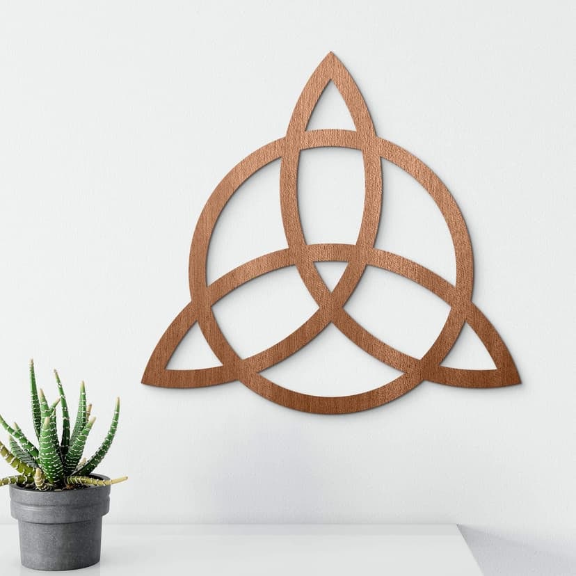 Väggdekorationer i trä mahogny - Triquetra med cirkel