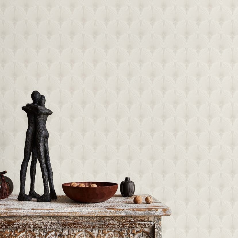 Fanfold tapet, non-woven tapet Erismann Versailles beige, grädde