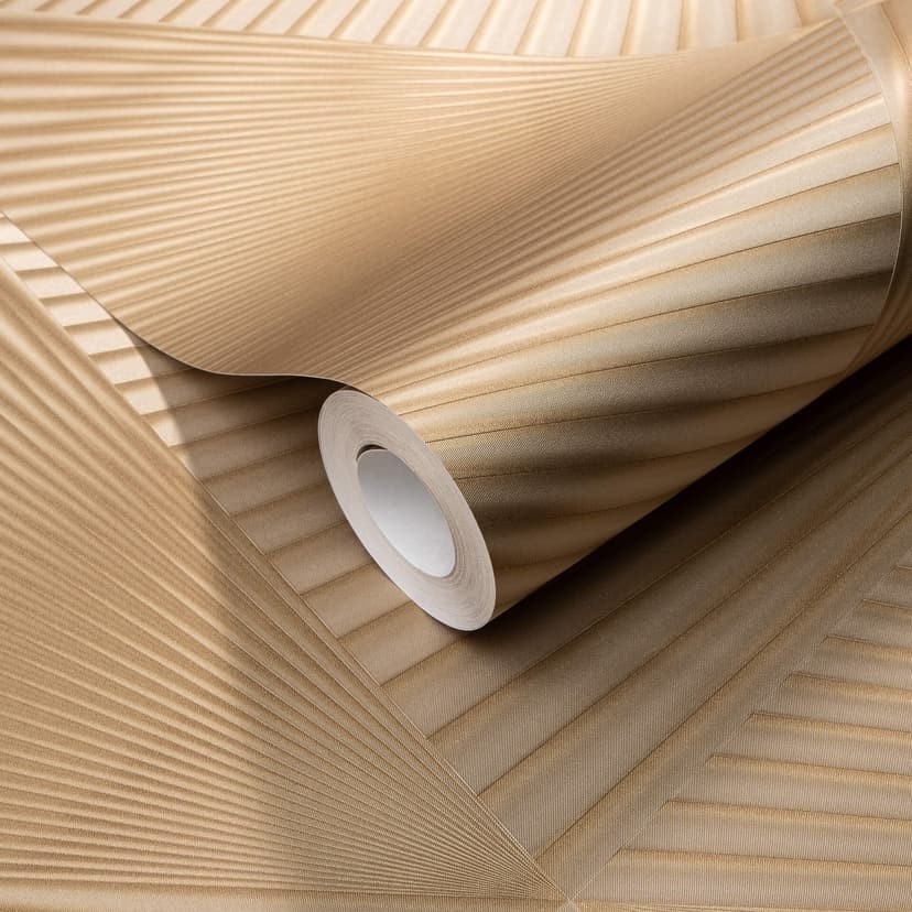 Non-woven tapet med grafiska prover och metallic-effekt i guld