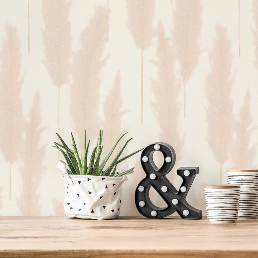 A.S. Création tapet med gräs #Hygge non-woven tapet kräm, beige