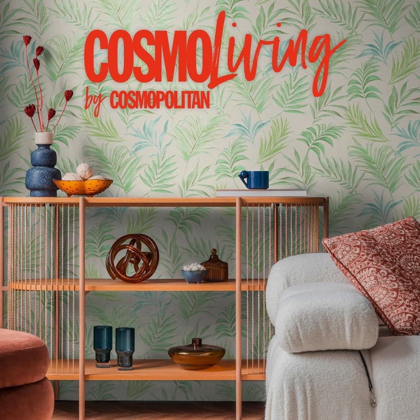 COSMOPOLITAN löv tapeter grön turkos tropisk Icke-vävd tapet vardagsrum pastell