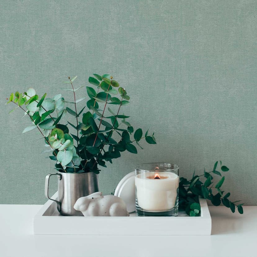 Plain mint plain tapet - modern non-woven tapet för vardagsrum
