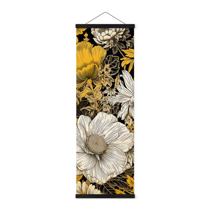 Textil poster - Blomningsprakt i ockra panorama - Jaszke