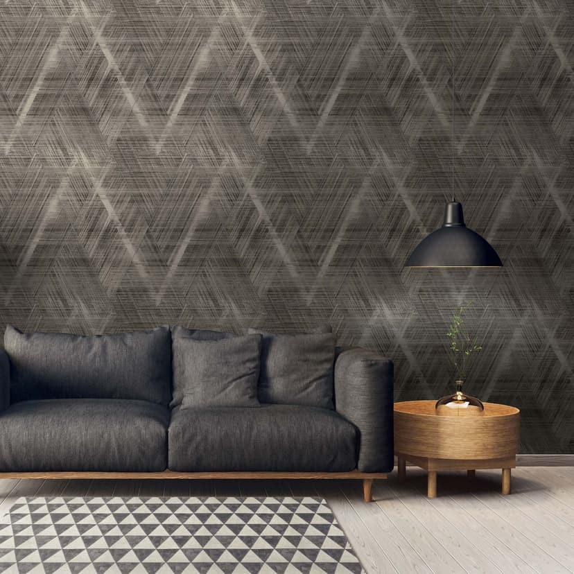 Mönster tapet svart geometrisk non-woven tapet grafisk design tapet sovrum