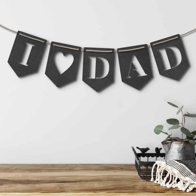 MDF - Väggdekorationer i trä - Vimpelkedja I Love Dad (set om 5) inkl. bomullsrep
