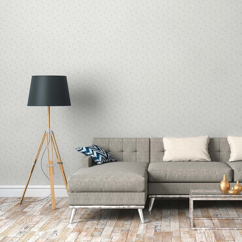Blommig tapet gråblå - non-woven tapet lantgård A.S. Création - matt och lätt strukturerad