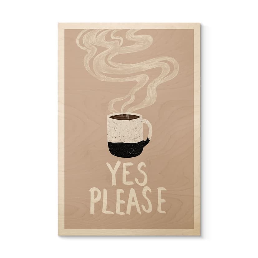 Träposter Varm kopp kaffe på morgonen - EMELIEmaria