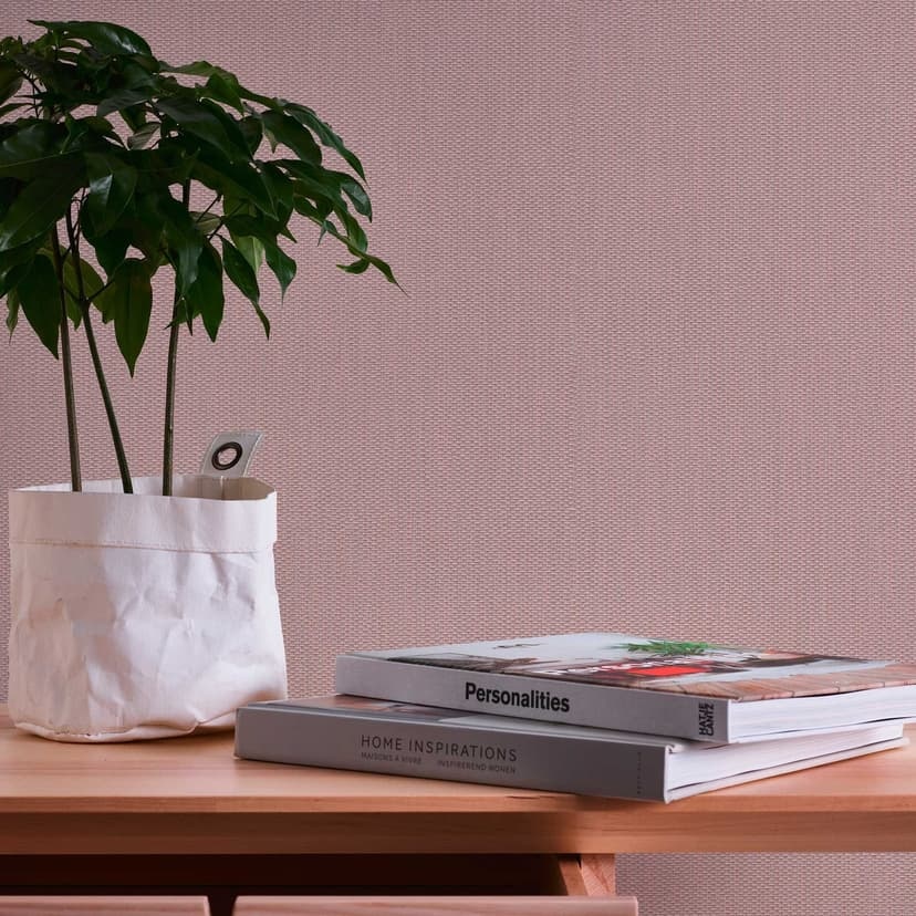 Texturerad tapet glittereffekt rosa silver - slät tapetstruktur - non-woven tapet