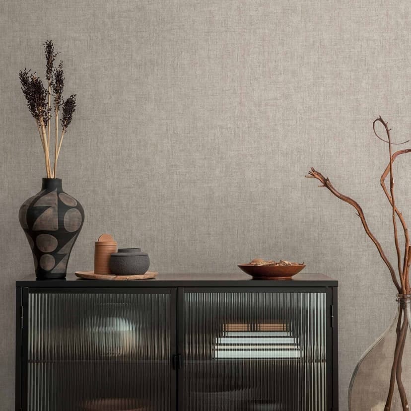 Strukturerad tapet textilutseende taupe beige - diskret Icke-vävd tapet modern