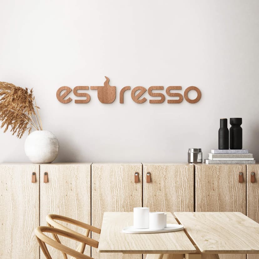 Bokstäver av trä mahogny espresso