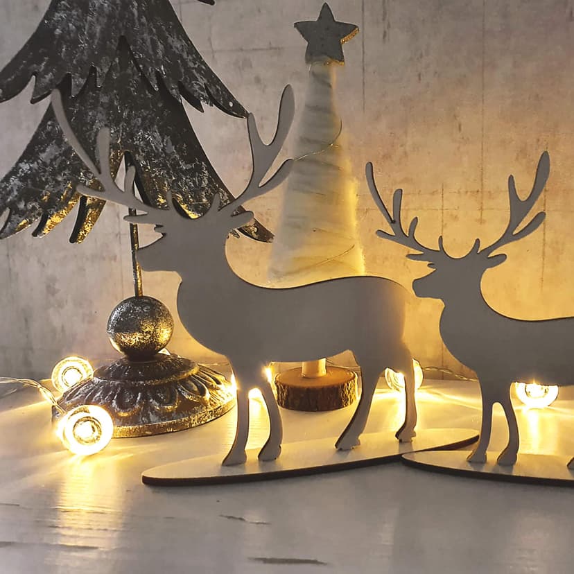 Juldekoration i trä - Ren att sätta upp - Poppel