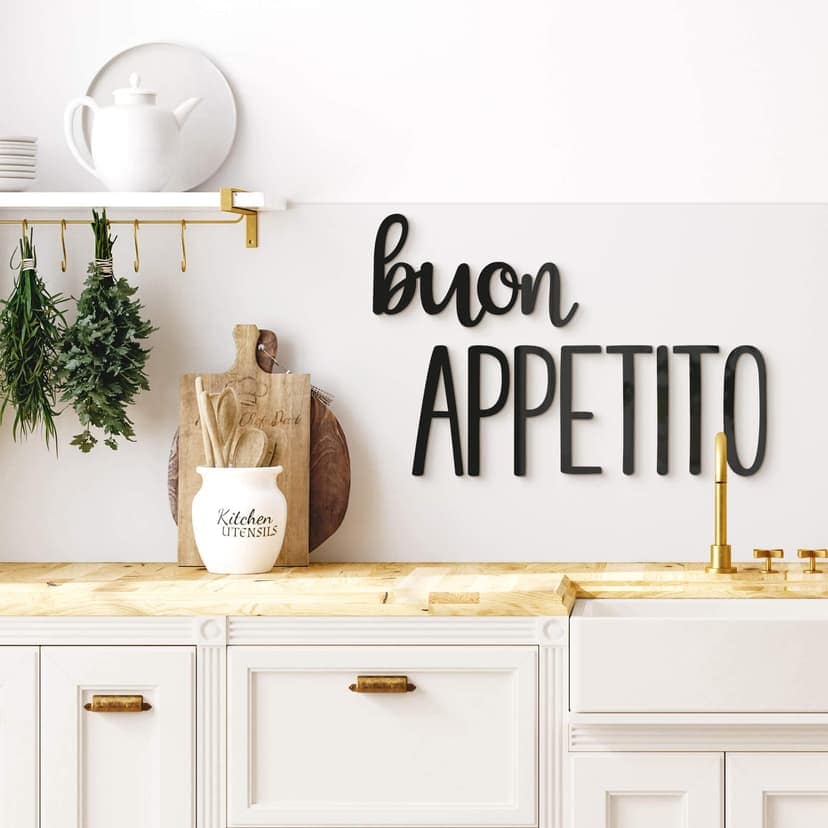 Akryl dekoration kök slogan Buon Appetito