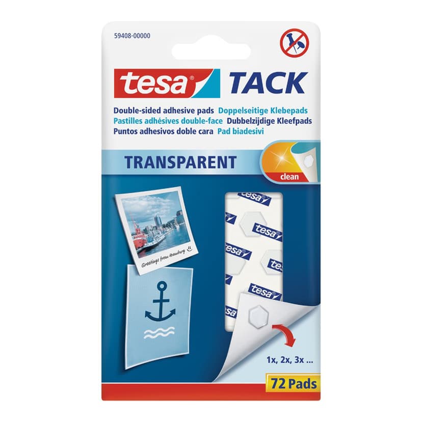 tesa® TACK - dubbelsidigt självhäftande kuddar 72 st.