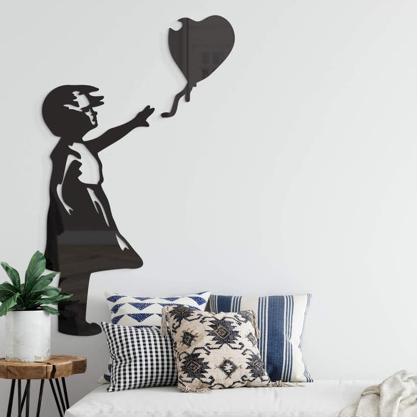 Akryldekoration Banksy - Flickan med den röda ballongen (2 st)