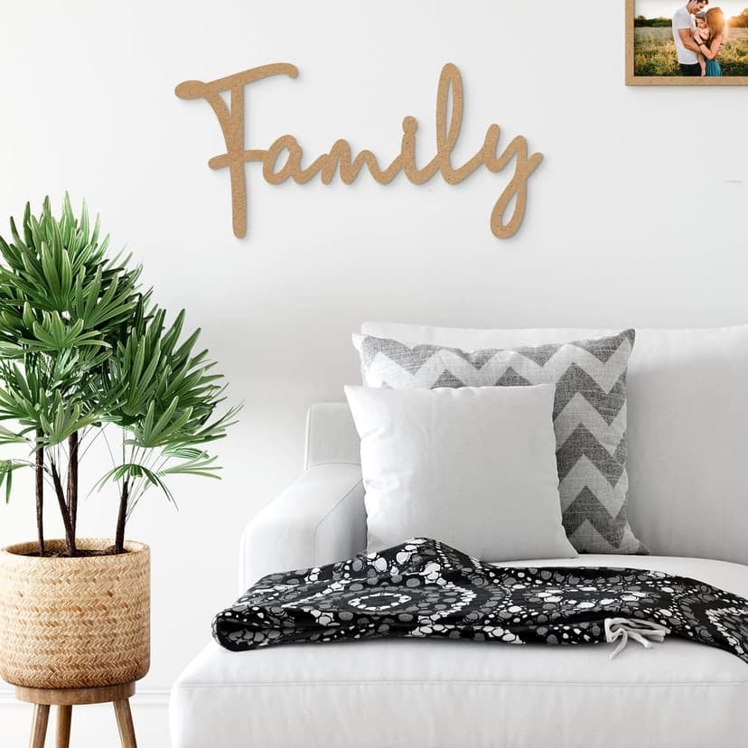 3D-bokstäver Familj - MDF natur