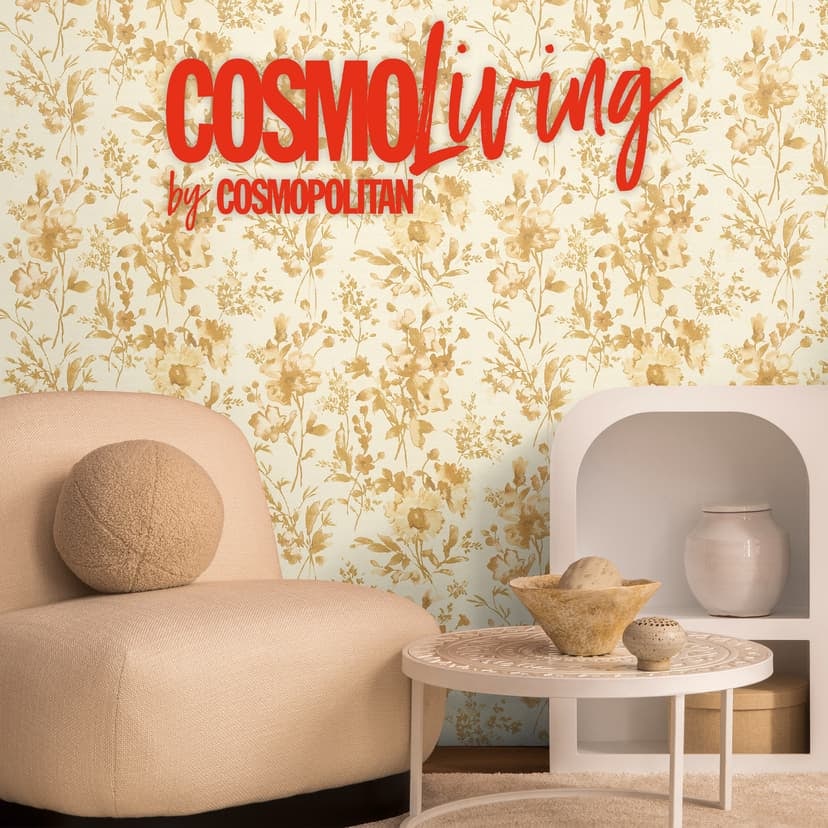 COSMOPOLITAN blommig tapet blommor vitt guld - modern designer Icke-vävd tapet