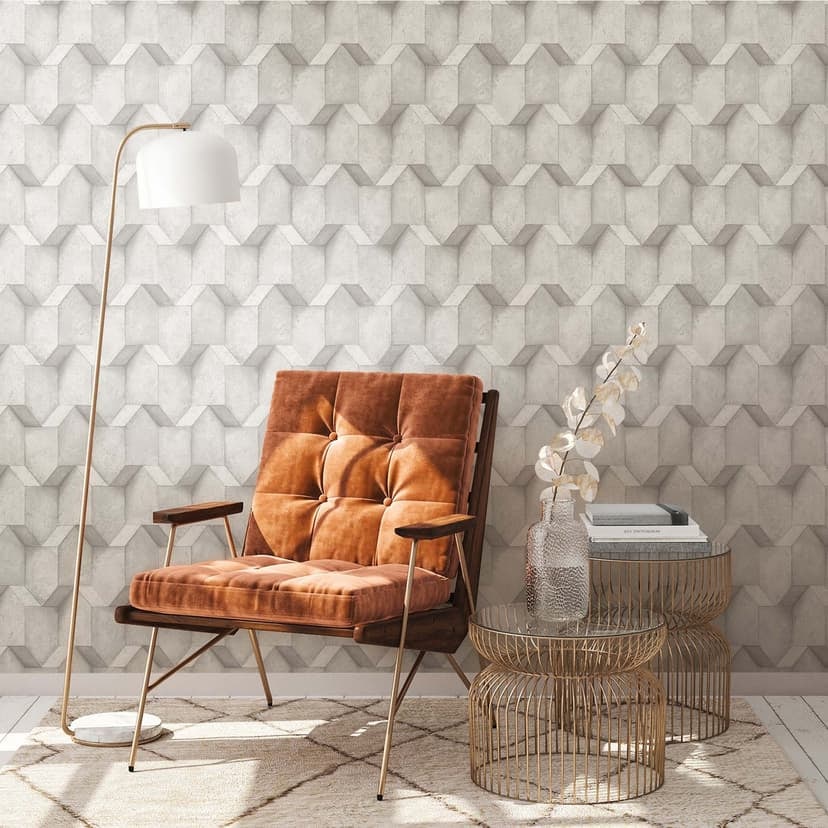 3D tapet grå betong look non-woven tapet modern betong tapet för vardagsrum