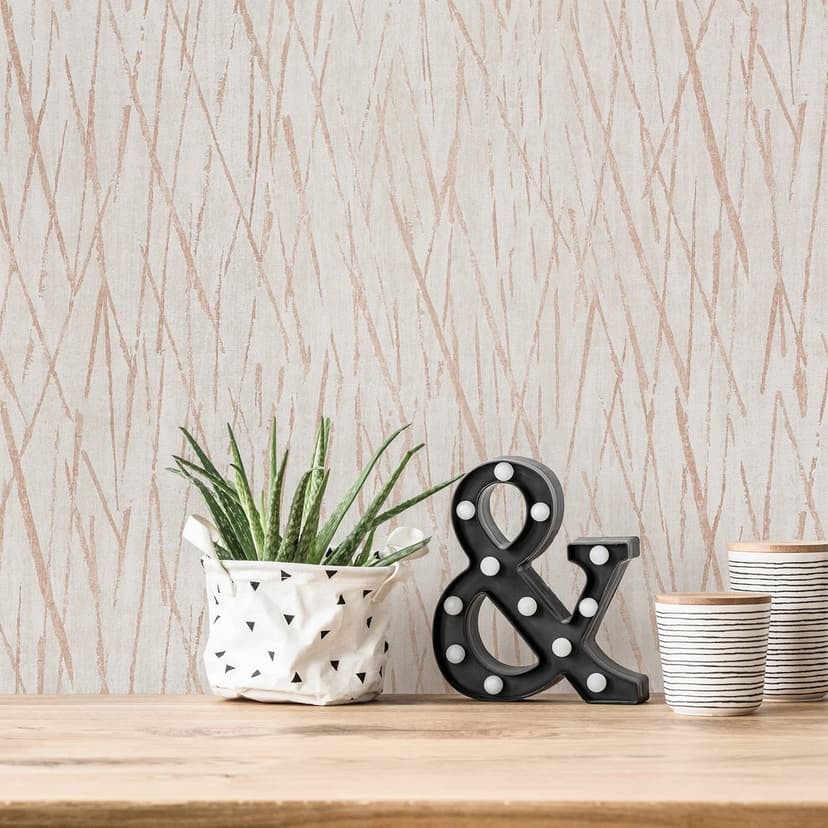 A.S. Création vintage tapet #Hygge non-woven tapet metallic, kräm