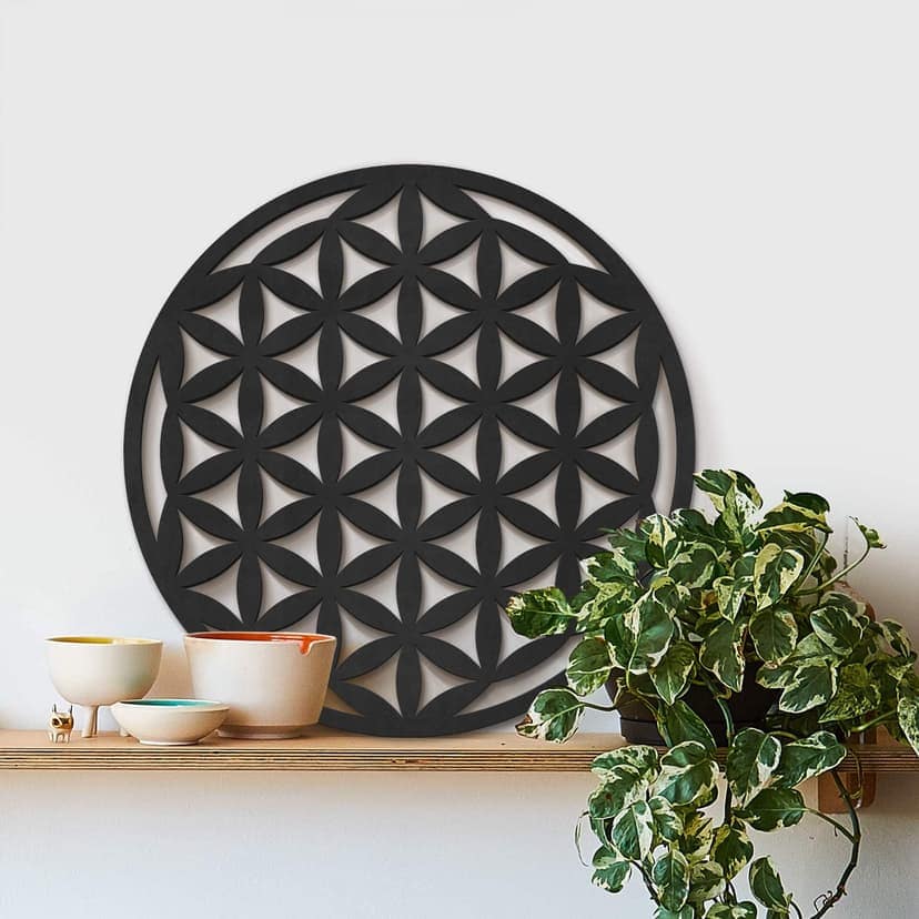 MDF - Väggdekorationer i trä geometri livets blomma