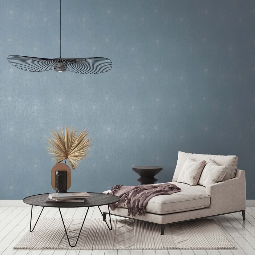Tapet cirkelmönster blå design non-woven tapet modern prov tapet för vardagsrum