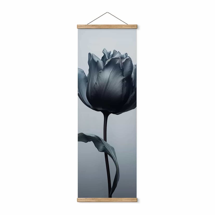 Textil poster Sammetslen tulpan i svart - Paksoylu - Panorama