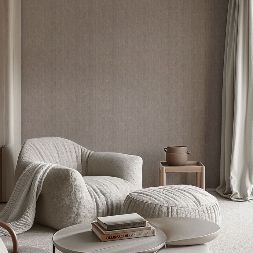 Icke-vävd tapet i linne med diskret modern look för eleganta vardagsrum
