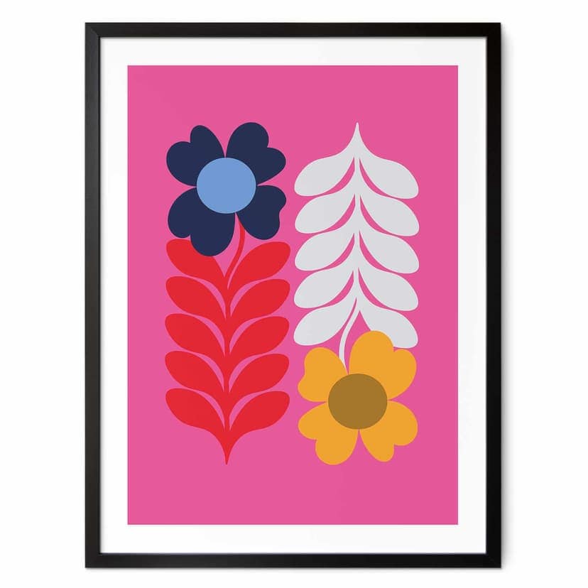 Poster Collett - Färgglada retroblommor