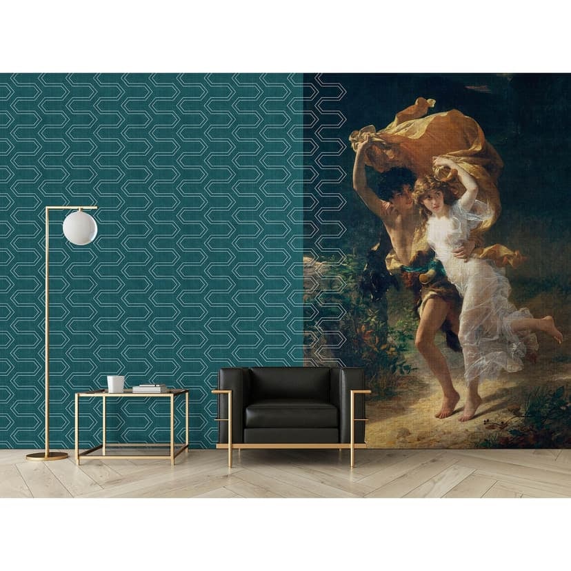 Livingwalls Fototapet Walls by Patel 3 Cortina 3 blå, beige, gul, grön, vit