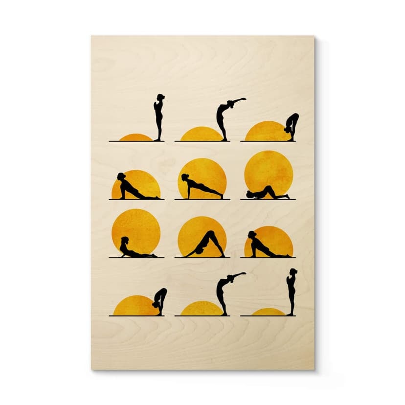 Träposter Kubistika - Yoga Solhälsningen
