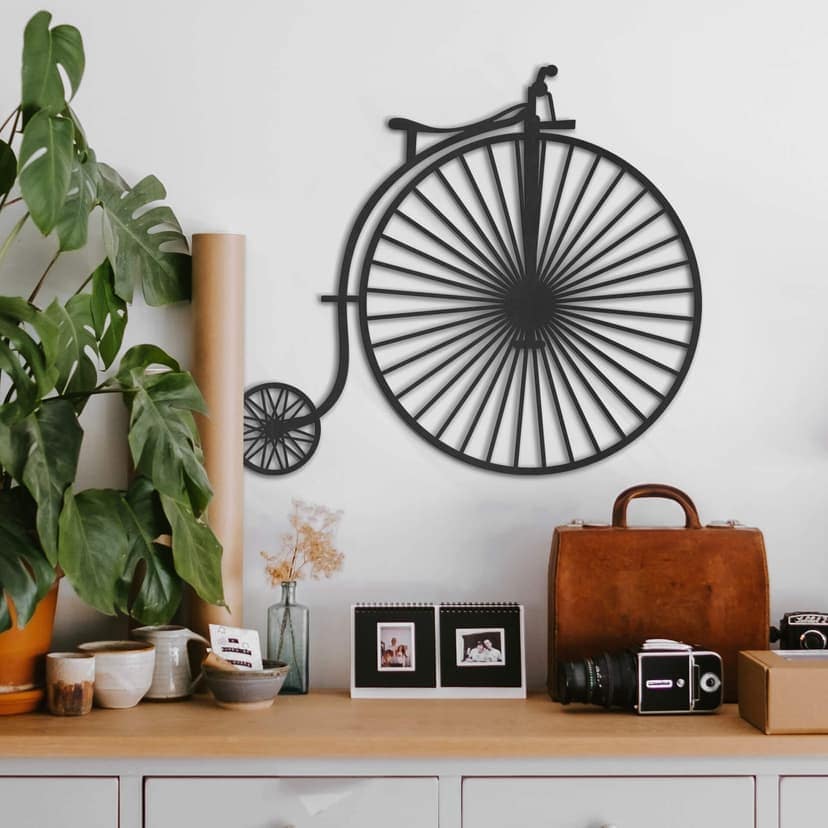MDF - Väggdekorationer i trä gammal cykel - penny-farthing