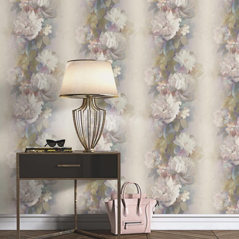 Icke-vävd tapet, tapet med blommotiv Aurora rose