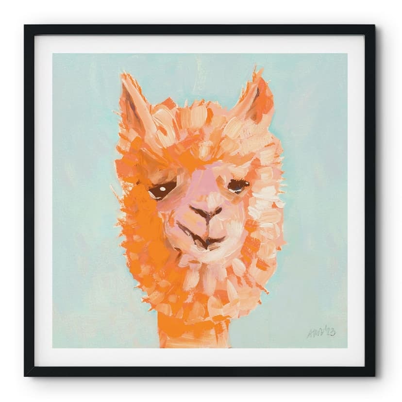 Poster Oranges Alpaca - Zwara - Fyrkant