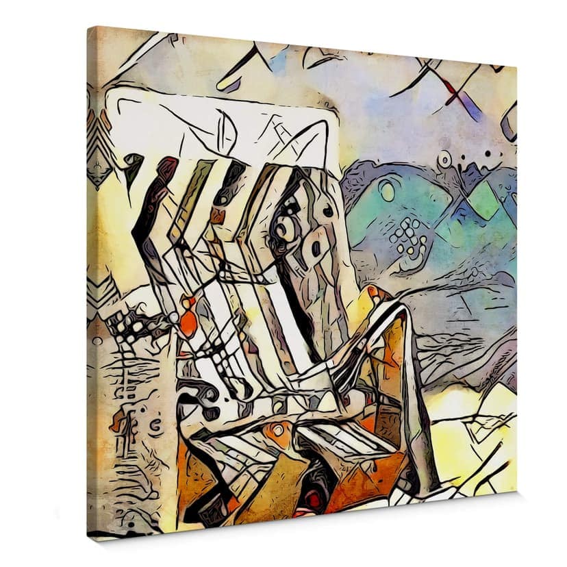 Canvastavla Zamart - Kandinsky möter Warnemünde - Fyrkant