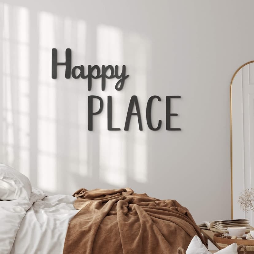 3D-bokstäver Happy Place - MDF-dekoration