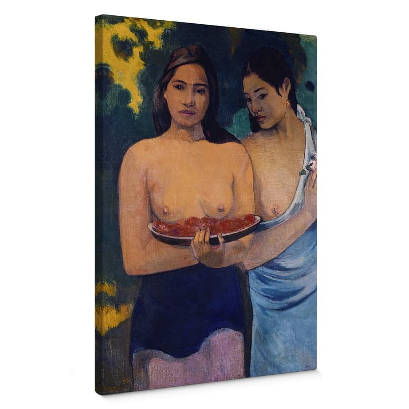 Canvastavla Gauguin - Två kvinnor från Tahiti