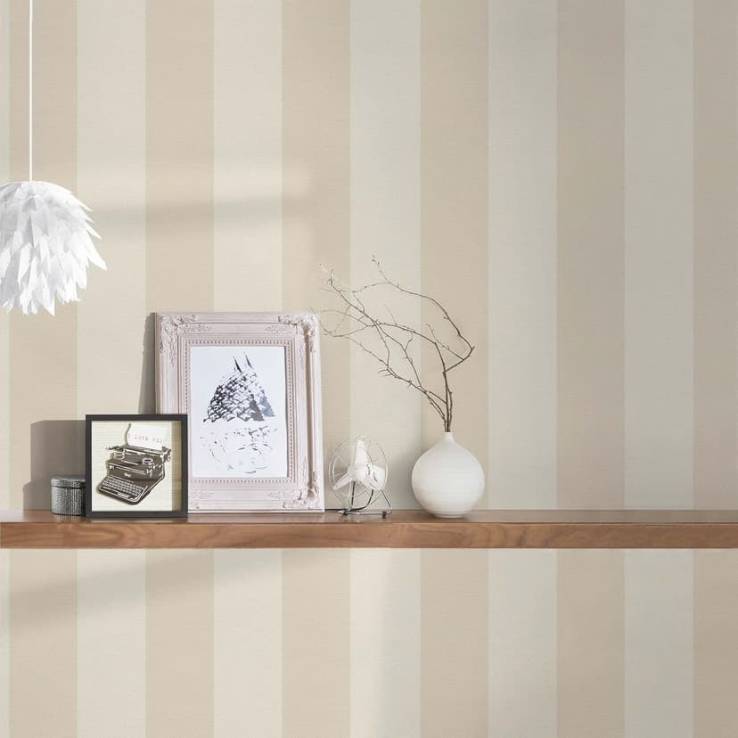 Randig tapet - non-woven tapet country house av A.S. Création Beige Vit Hållbar 386652