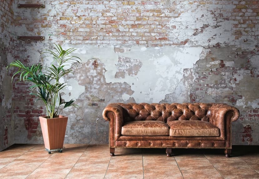 Fototapet i sten gråbrun - non-woven tapet Industrial Livingwalls - matt och slät