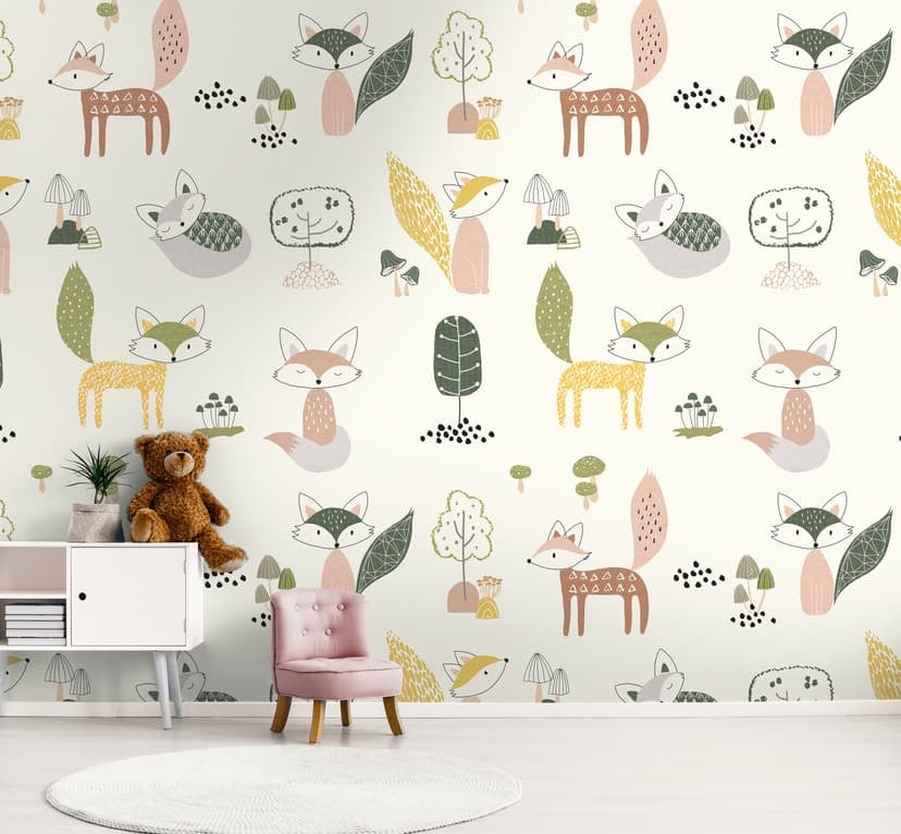 Fototapet för barn färgglad grädde - non-woven tapetkonst för barn Livingwalls - matt och slät