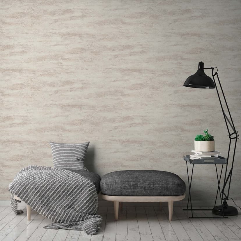 Gipslook krämig tapet - non-woven tapet A.S. Création
