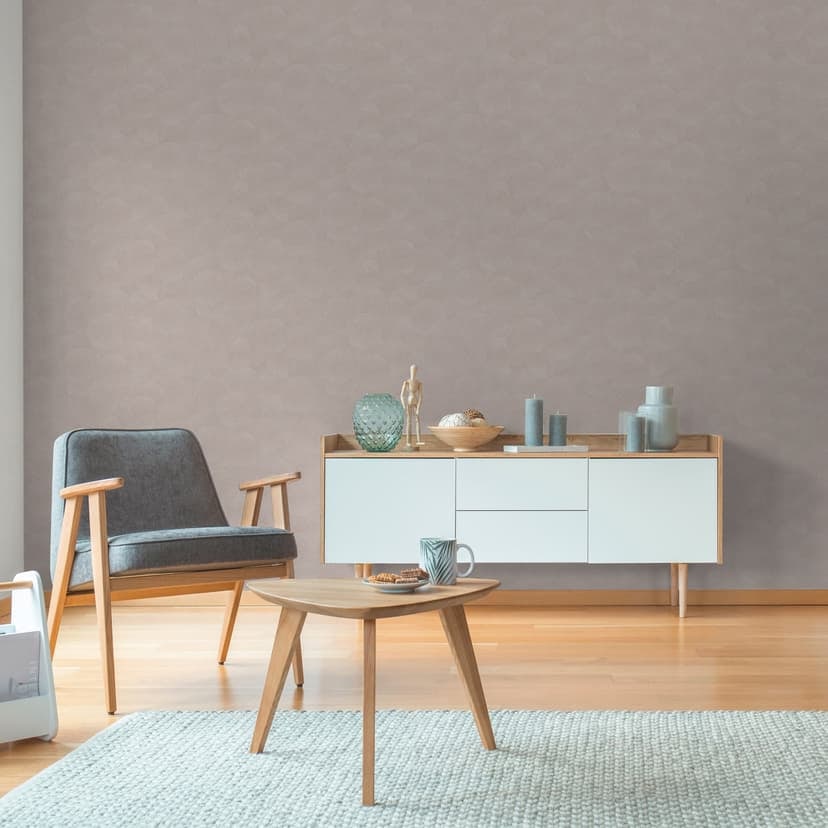 3D tapet cirkelmönster beige grå - Icke-vävd tapet texturerad diskret modern